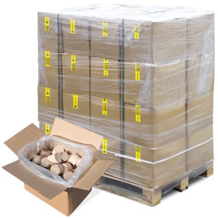 PALETTE GROSS 432 KG 32 KARTONS BUCHENHOLZBRIKETTS À 13,5 KG, RUND Brennholz – Lieferung in 3–15 Tagen