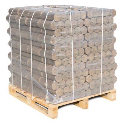 PREMIUM Hartholzbriketts rund 960kg Palette | 960kg – Kaminofen Brennholz – Lieferung in 3–15 Tagen